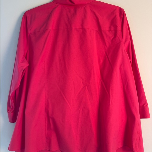 Talbots Dark Pink Boxy Button Down Shirt with Notched Collar 22W NWOT 3/4 sleeve - Picture 6 of 6